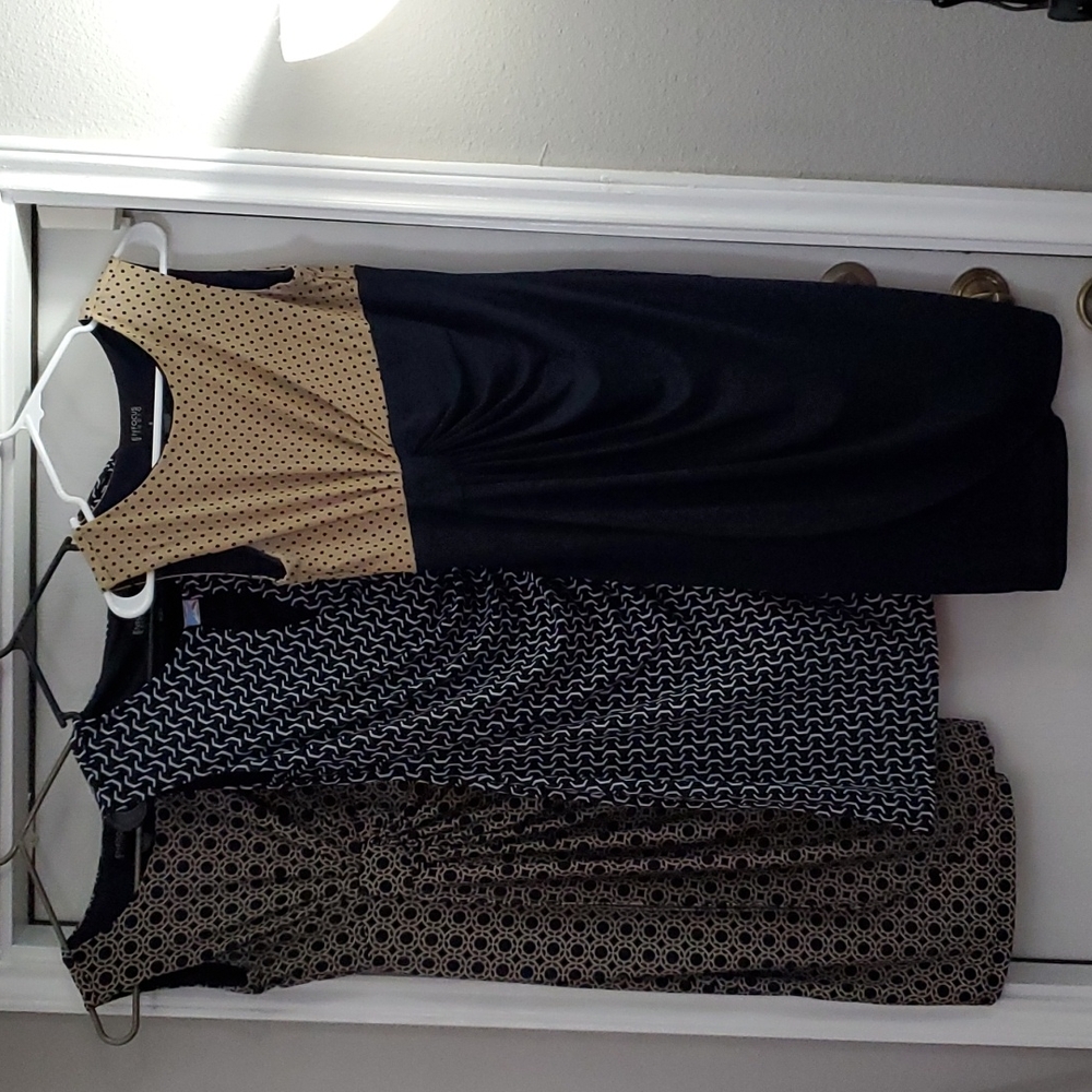 3 fitted navy blue work dresses